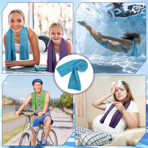 Image of Redbaker 90 Pcs Cooling Towels Bulk for Neck Face 40 inchx12 inch,Bright Color