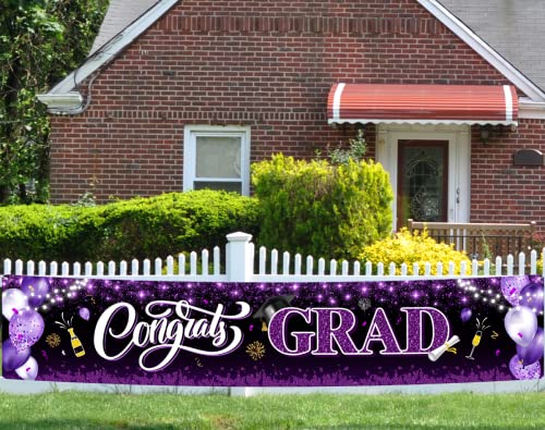 Image of 2026 Graduation Decorations-Congrats Grad Purple Yard Sign Banner Decoration for Class of 2026 Graduation Party Supplies(Purple and Black)