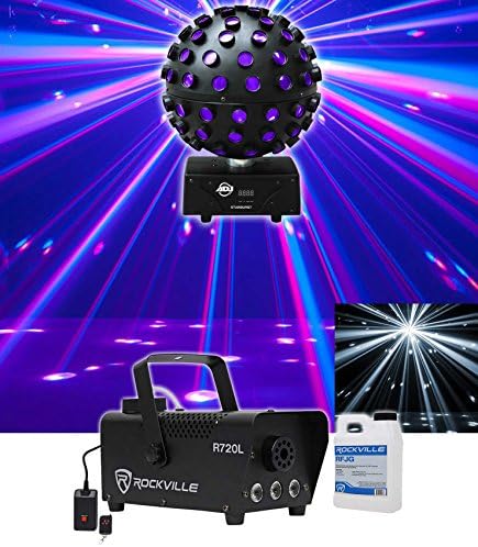 American DJ ADJ Starburst LED Sphere Shooting Beam Lighting Effect+Fog Machine