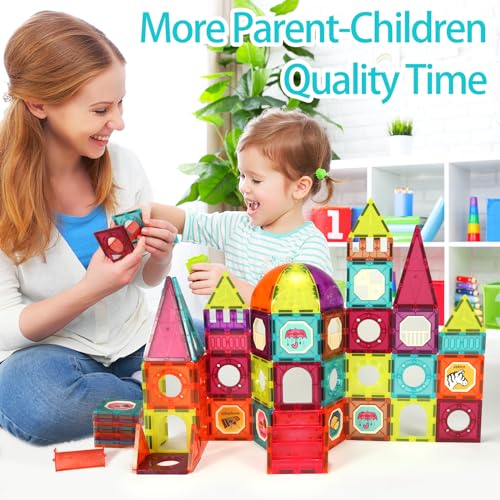 Costruzioni Magnetiche per Bambini e Ragazzi, 120 Pezzi Magneti con Tubi Trasparenti e Palline Colorate, Giochi Montessori Calamite per Bambini 3-5 Anni, Regalo per Bambini e Bambine 6-8 Anni - Lego - Immagine 4