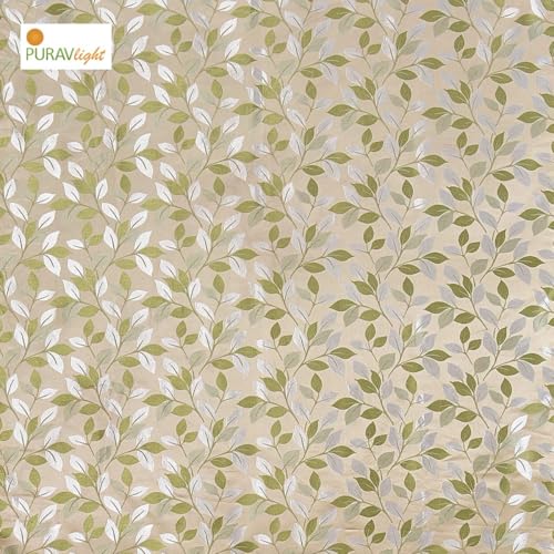 Image of Purav Light Jacquard Curtains Set of 3 Piece 7 Feet Long for Window & Living /Bedroom, Room Darkening Jute Polyester Weaved Parda, 3PC (Door - 7 Feet,Green)