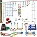 Ninja Rope Slackline Monkey Bar Kit Juego De Accesorios Para Slackline Para Niños Equipado Con Los Accesorios Más Completos Para Niños Con Cuerda De Escalada, Escalera De Cuerda, Red De Obstáculos.