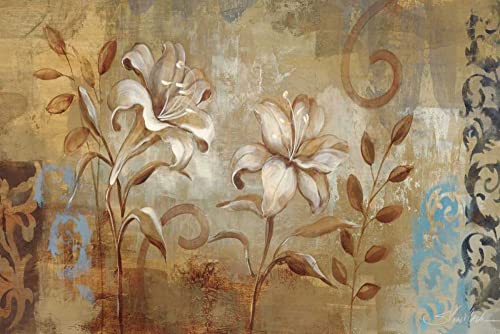 Affiche sur toile Fleurs sur l'argent Silvia Vassileva encadrée 75x114 cm