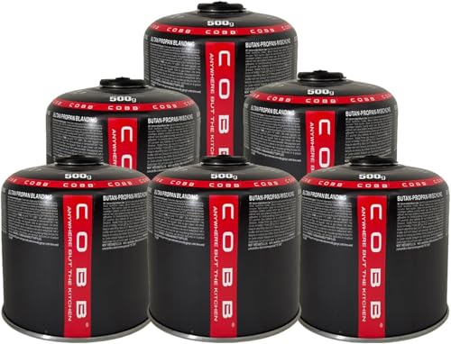 Campingman 6 Stück Gaskartusche 500g Butan Gas mit Ventil Universal...
