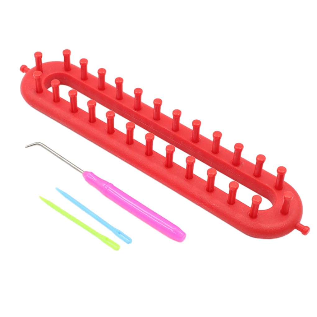 KBOLAE for Beginners Lightweight and Easy to Carry Knitting Weaving Set ABS Weaving Loom Knitting Kit Knitting Weaving Tool Set red 26cm