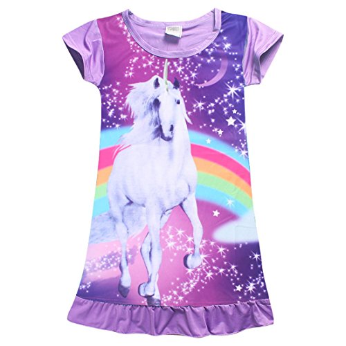 Dgfstm Vestido de Noche de Unicornio para niña