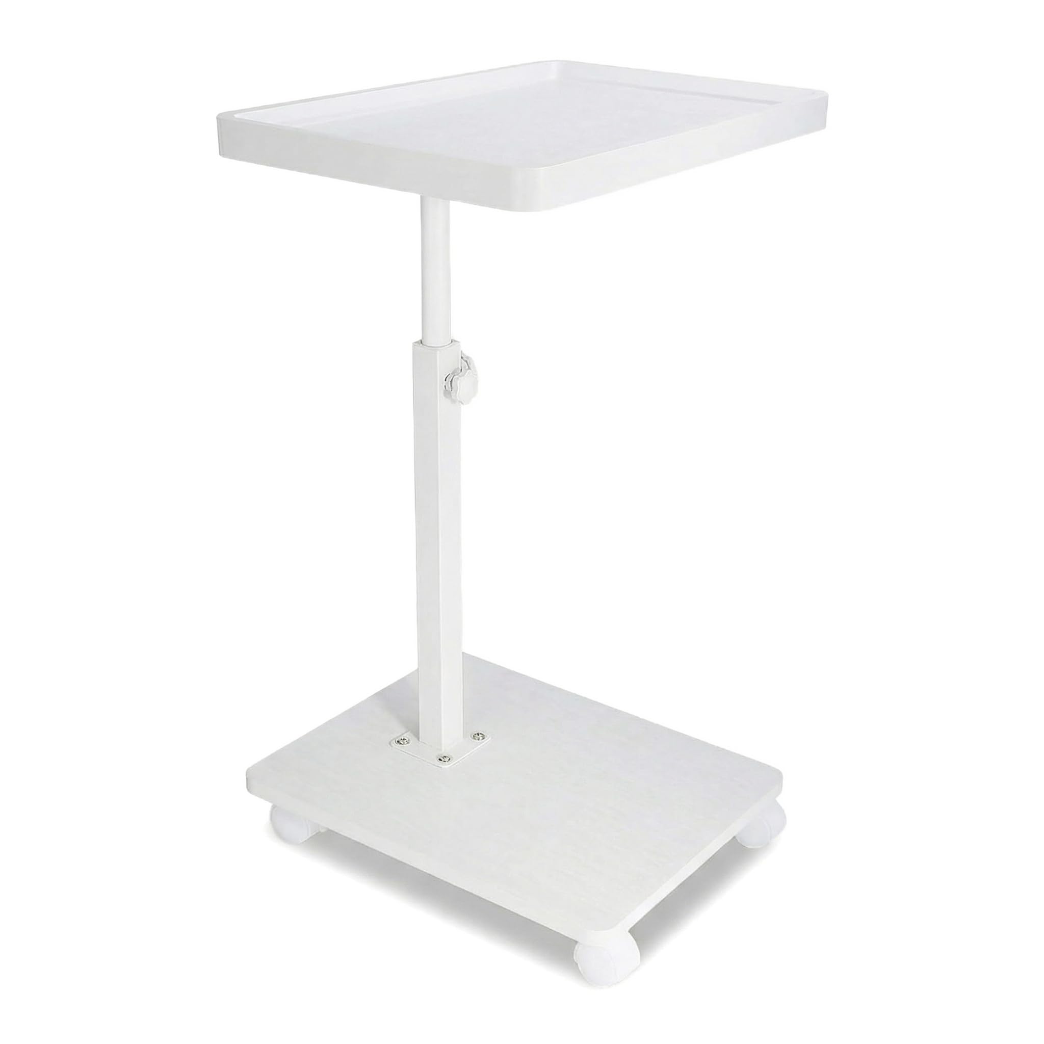 Table de chevet compacte en forme de C avec plateau pivotant blanc