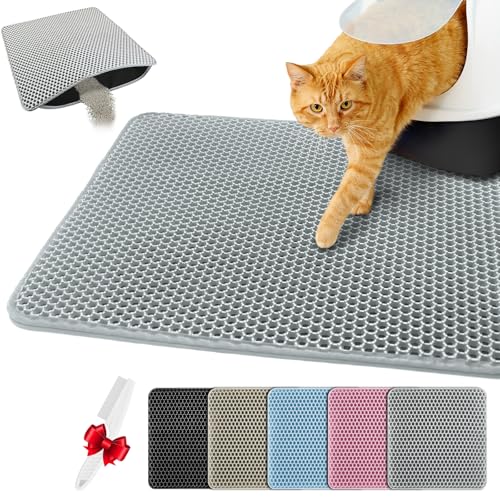 Blissstorm Tappetino per Lettiera 60x90cm, Doppio Strato EVA Impermeabile - Sistema Antiscivolo e Neutralizzazione Odori, Facile da Pulire per Tutti i Gatti