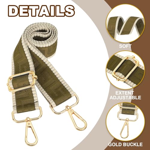 Image of PATIKIL Purse Strap, Adjustable Crossbody Bag Straps Wide Shoulder Strap Universal Replacement Shoulder Bag Belt for Women's Handbags Canvas Satchels Bag Backpack, Dark Green