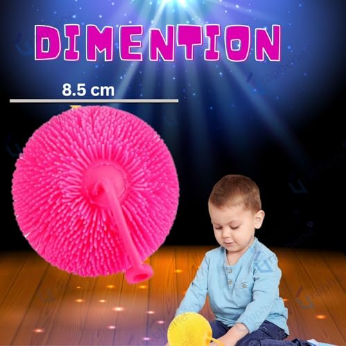 Image of GRAPHENE Multicolor Spiky Puffer Balls Anti Stress Fidget Lightning Toys for Children Exercise Elastic Squeeze Ball with Loop Sensory Balls Stress Relief Therapy Toy Party Favors Goody Bag Filler