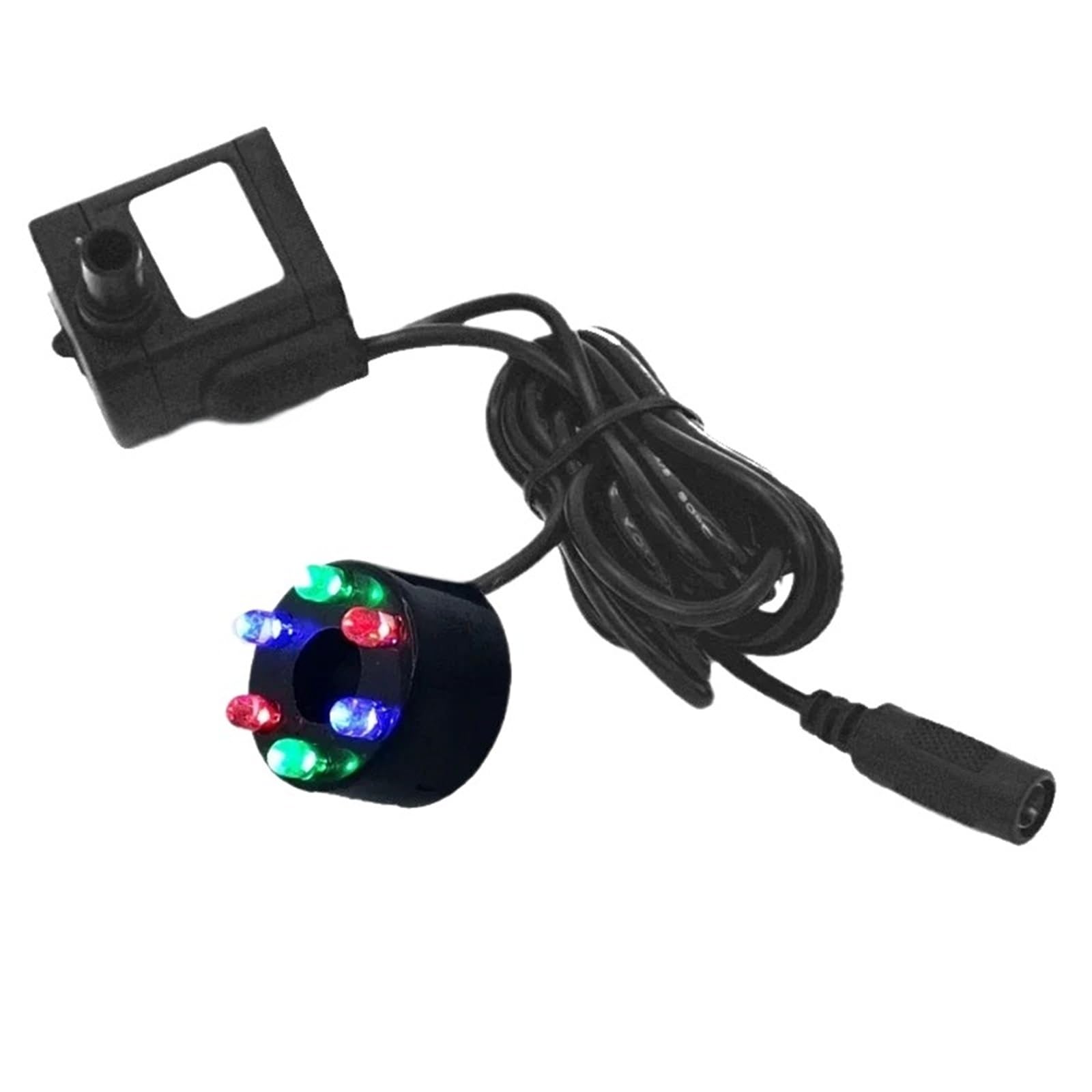 Pompe submersible sans balais 12V avec adaptateur secteur et lumières clignotantes 6 couleurs