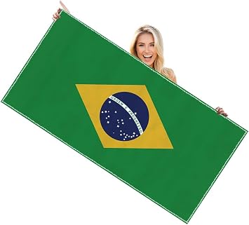 Large Brazil Flag Beach Towel,Quick Dry,Sand Free,70140cm Brazilian Microfiber Pool Towel,2855inch Quick Drying Soft Absorbent Cooling