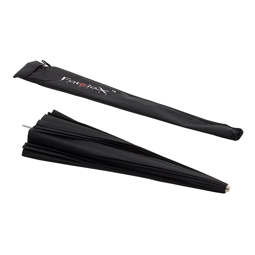 Fotodiox Pro 65in DEEP Parabolic White Reflective Umbrella - 16-Rib Black/White Photographic Deep Umbrella