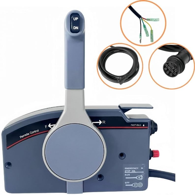 Miniatura 2 de Para Yamaha, caja de control del acelerador fuera de borda 703 montada lateralmente, tira para abrir 703-48272-12