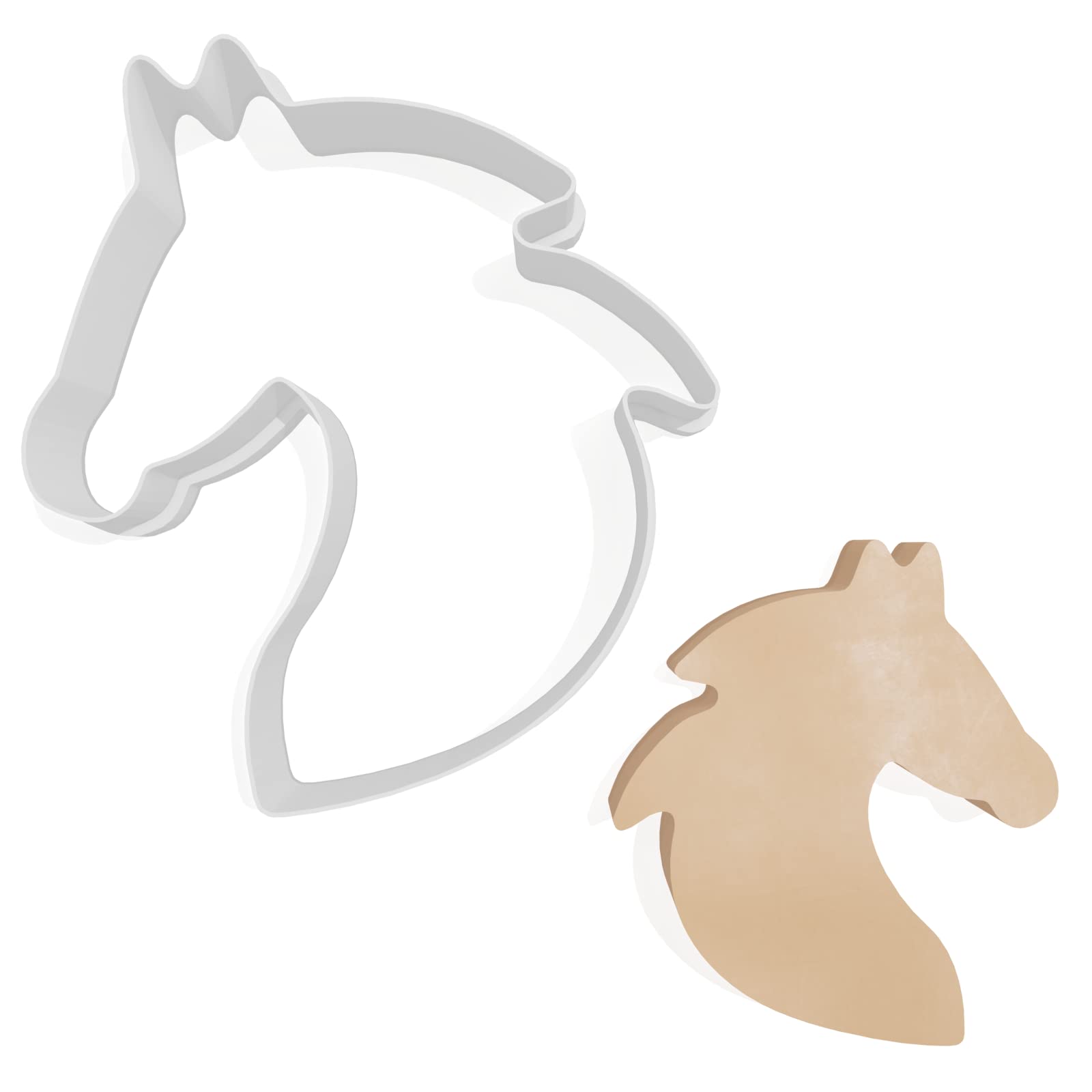 Horse Head Cookie Cutter - 3 Sizes, White, 7cm