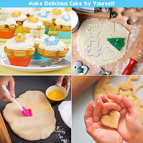 Jellydog Toy 31PCS  Kids Cooking and Baking Set, Kids Chef Costume Playing Cooking Baking Set, Cupcake and Cookie Tools Cooking Set for Girls,Dress up Pretend Play Cooking Toy Set for Girls 3 Years + - Thumbnail 3