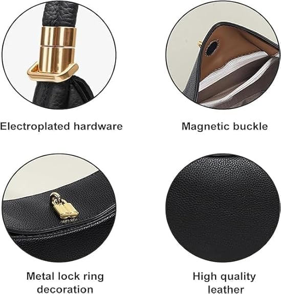 Bolso 4 En 1,Bolso,4 En 1,Bolso para Mujer,Luna Bag 4 in 1 Cute Shoulder Bag,Crescent Crossbody Bags for Women3