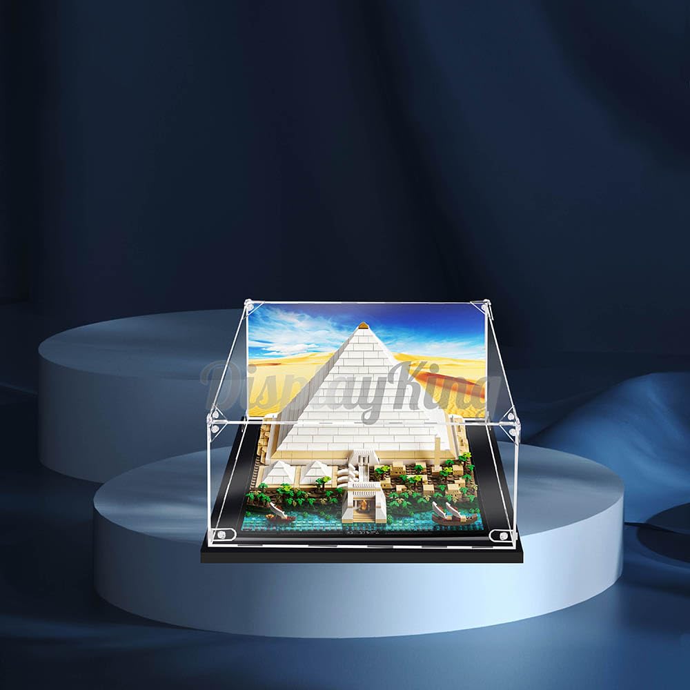 Acrylic Display case with Screw for Lego® Great Pyramid of Giza 21058 (Lego Set is not Included) (with Background)(US Stock)