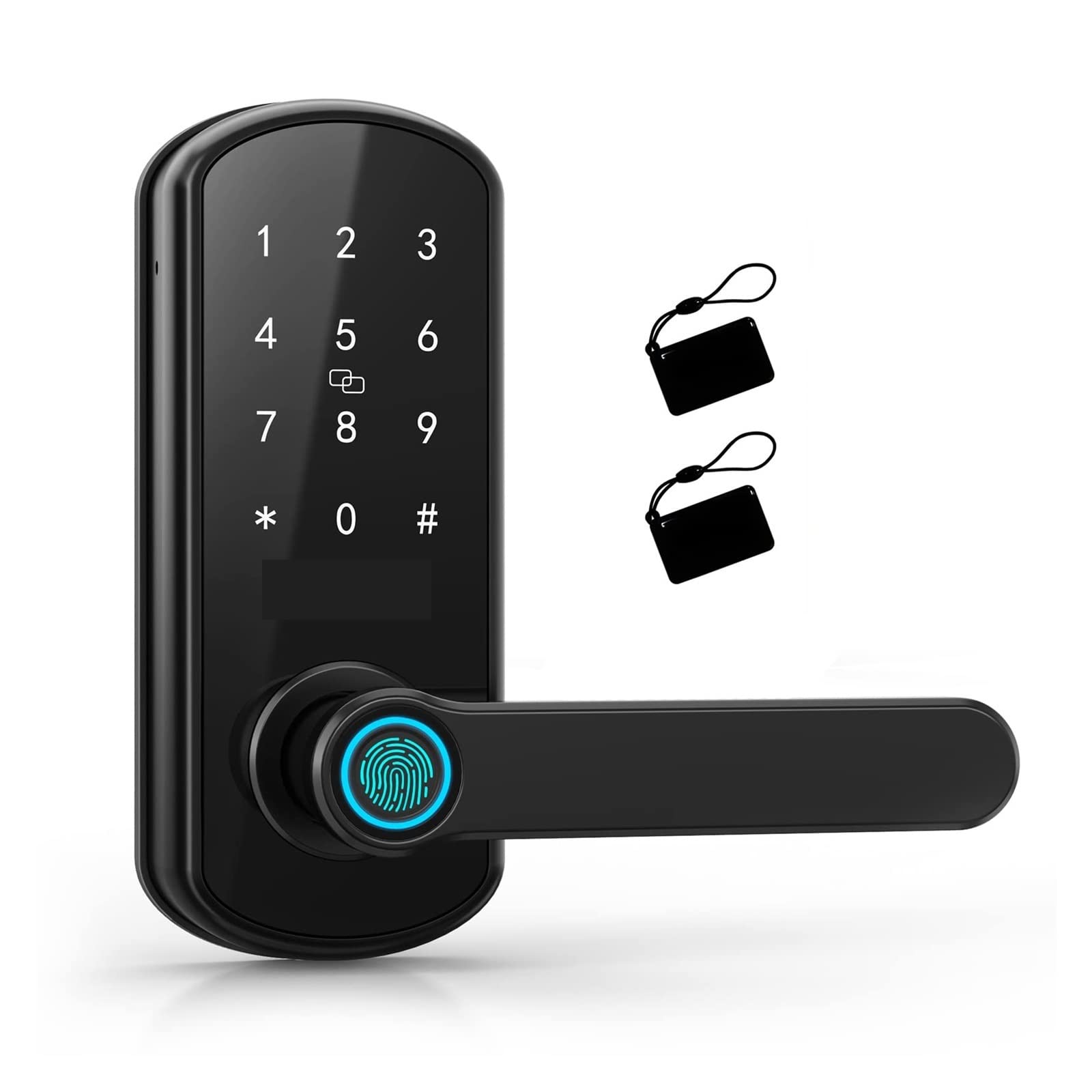 CVFRDD Smart Door Knob, Fingerprint Smart Door Lock Biometric Electric Digital Password Locks Keyless Entry Handle Security For Home Safe Keyless Entry Door Handle(Nero)