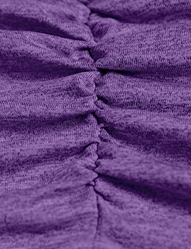 Moqivgi Athletic Skorts Skirts For Women Knee Length High Waist Tummy Control Ruched Golf Skirt Solid Color Stretchy Soft Comfort Gym Clothes Purple X-Large #TOP5