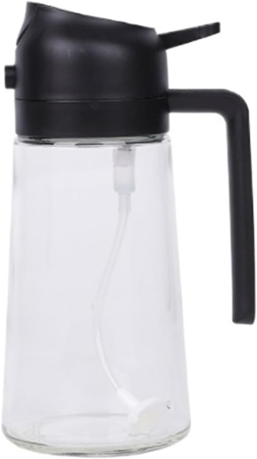 WOMGKDA Reusable Kitchen Oil Bottle Cruet Olive Oil Sprayer For Cooking Air Frying Grilling Baking Fryer baking Salad Dispenser, Black, 19x8cm