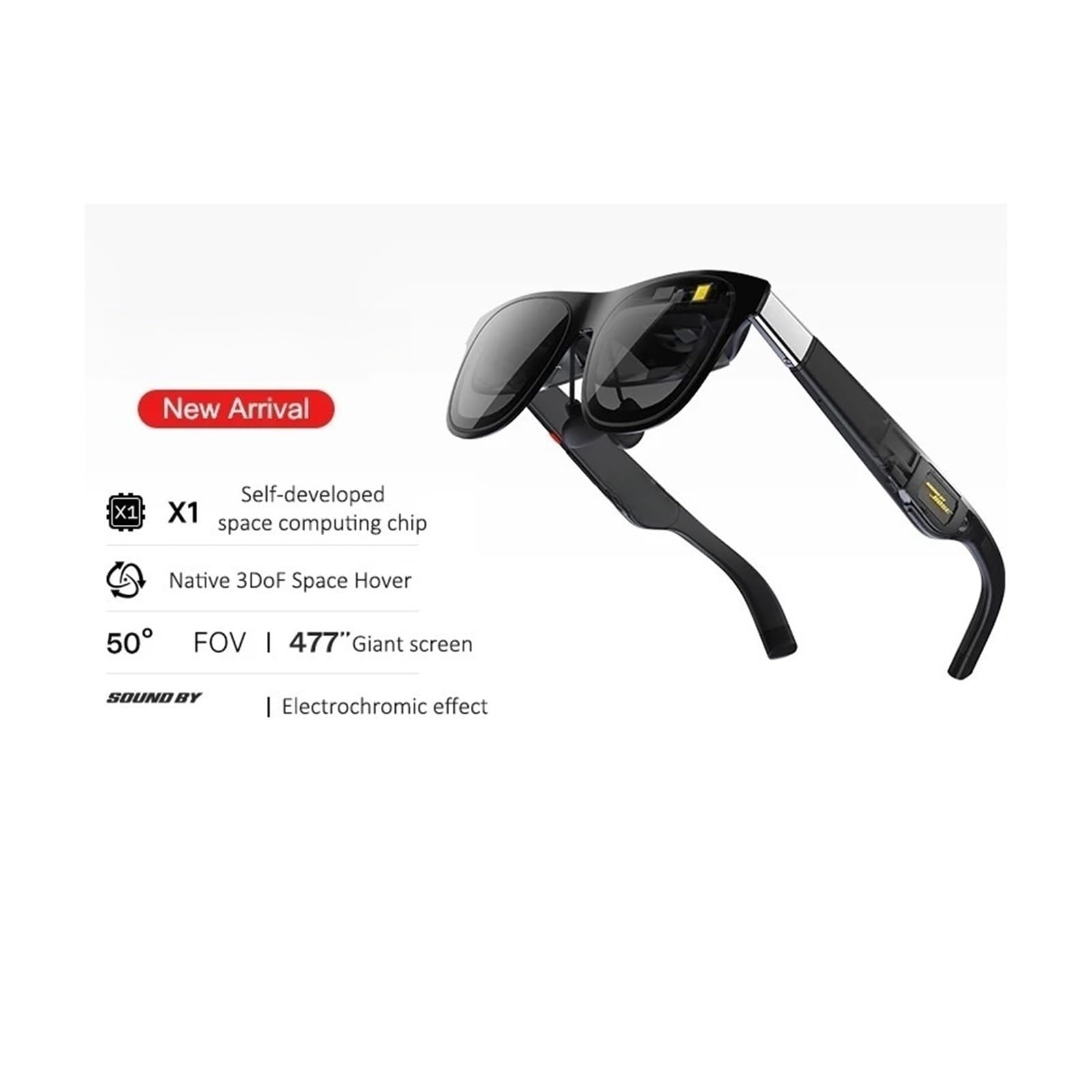 Gafas Inteligentes de Realidad Aumentada con Pantalla HD de 4,77", 3DoF, Efecto de Vuelo Espacial, 3D Real, compatibles con iPhone, Mac, Switch, PS5, Juegos y Cine Privado. ¡Nuevas!