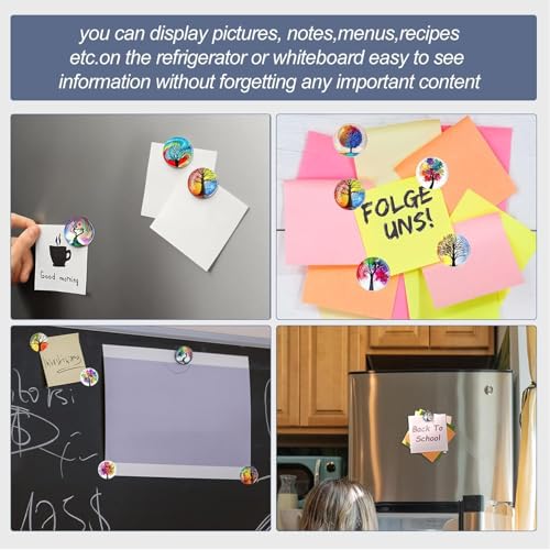 Image of Colorfull Fridge Magnets Marble Texture Crystal Refrigerator Glass Magnet Decorative Fridge Strong Small Cute Colorful Magnet for Kitchen Office Whiteboards Cabinets Photos Party (Design 2)