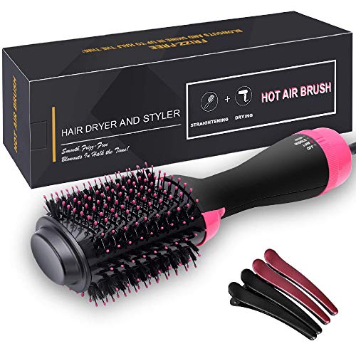 Hair Dryer Brush for Hair Styling, Hot Air Brush, Negative Ion 3-IN-1 Hair Dryer & Volumizer, Blow Dryer Hair Straightener Curler Comb Reduce Frizz and Static