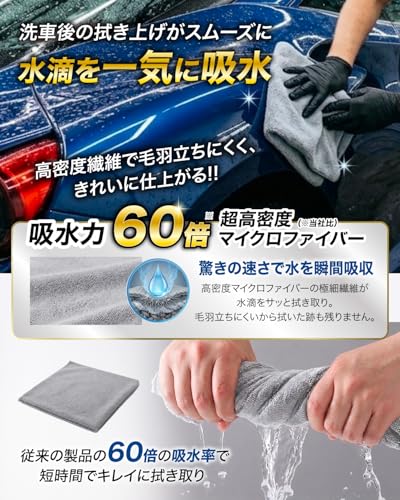 【洗車のプロ監修】洗車 タオル マイクロファイバークロス ロール型【吸水率60倍アップ】 拭き上げ サッと切り取って使える使い捨て 水拭き 窓拭き ZEN-IN (グレー１本20枚)
