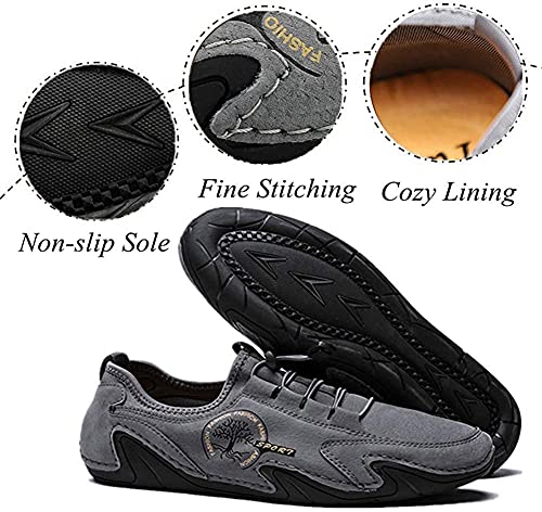 Men's Casual Loafers Slip On Boat Shoes Comfort Driving Outdoor Work Office Dress Sneakers Leather Lace up Mocassins2