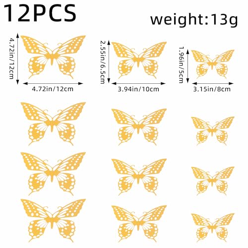 Decoración de pared mariposas 3D - 48 piezas miniatura 6