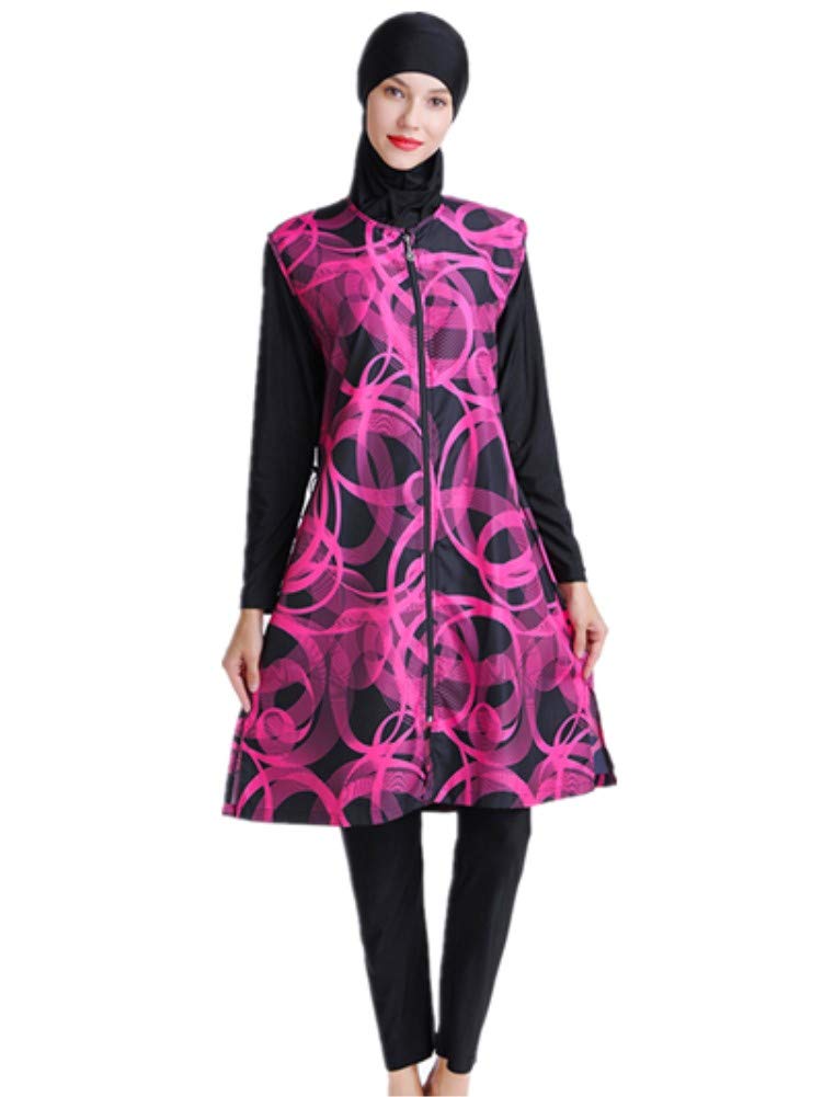 Modest Muslim Swimsuit Full Coverage Print Islamic Hijab