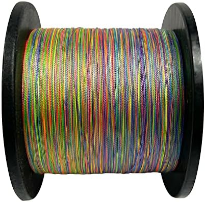 Braided Fishing Line 4 Strand Abrasion Resistant Braided Line 10LB to 90 LB Test for Salt-Water, 547/1094Yards, Cost-Effective, Zero Stretch, Smaller Diameter for Extra Visibility, Variety Colors