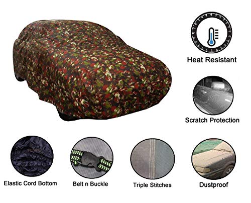 Image of Auto Hub Car Cover Compatible with Mahindra KUV100 with Weather Proof, Triple Stitched, KUV100 Car Cover Jungle Look