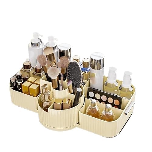 SkyjOy Makeup Organiser 360° Rotating Makeup Holder Cosmet Storag Box Cosmetic Organisers Make Up Organizer(White)