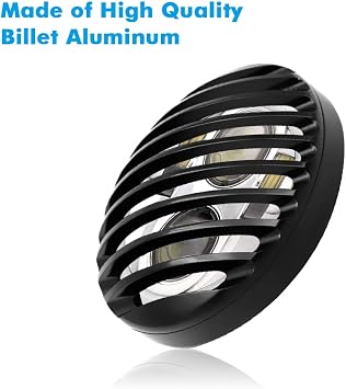 Alpha Rider Black Aluminum Headlight Grill Cover 5 3/4 Inch for Sportster Roadster XL1200R XL883 883 Custom XL883C/XL1200C Low XL883L/XL1200L Iron 883 XL883N
