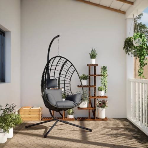 Fauteuil oeuf suspendu de jardin avec support stable