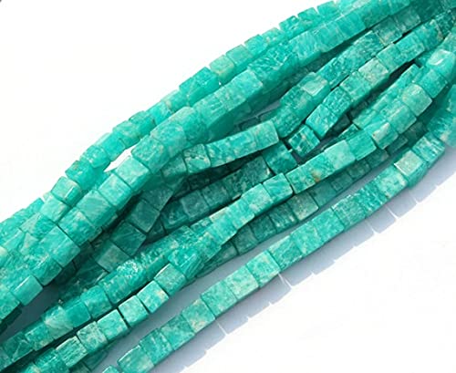 Amazonite naturelle perles cubes 4-6mm pierre semi précieuse 16 pouces