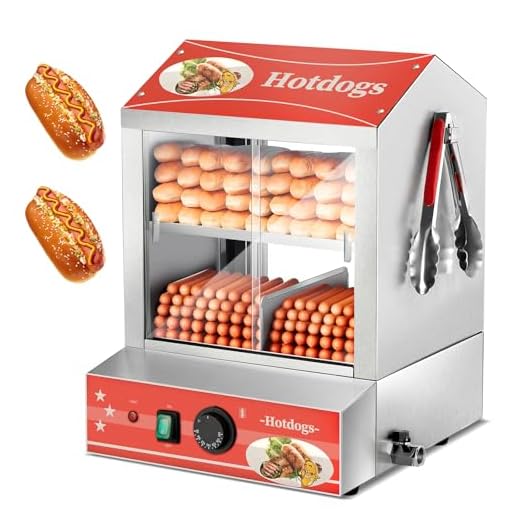 Hot Dog Steamer 28.5QT, FOHERE 2-Tier Hot Dog Machine with Bun Warmer, 175 Hot Dogs & 40 Buns Capacity, Electric Hot Dog Bun Warmer with Visible Glass Sliding Door & Clip, 86℉-185℉ Temperature Control