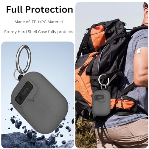 Image of Oboe Aegis Case 'Compatible with' Apple Airpods Pro 3 Case Full Protection Cover with Phone Stand, Magnetic Lock & Keyring (Stone Grey) [AIRPODS & Charging CASE NOT Included]