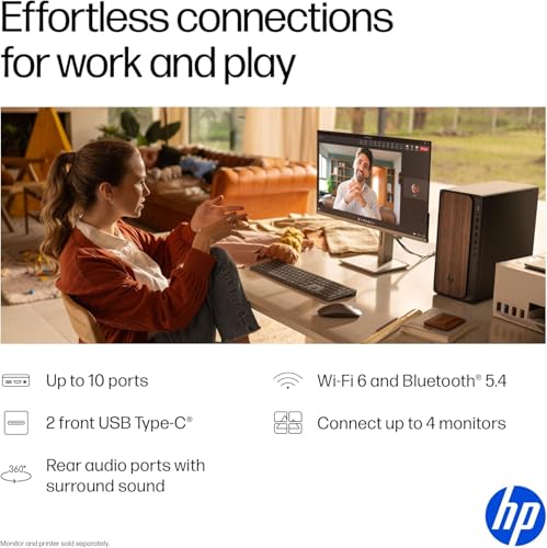 Image of HP 2025 OmniDesk M03 Premium Business Next Gen AI Desktop Computer Intel Core Ultra 5 225(Up to 4.9GHz), 16GB DDR5 RAM, 256GB PCIe SSD,+ 1TB HDD Wi-Fi 6, HDMI, DP, 2-Monitor Support 4K, Windows 11