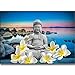 Puzzle 1000 piezas Frangipani y estatua de Buda icono de religión zen puzzle 1000 piezas paisajes Rompecabezas de juguete de descompresión intelectual educativo divertido jueg50x75cm(20x30inch)