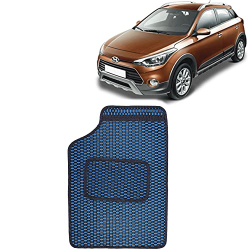 Image of Kingsway Dotted Design Car Floor Foot Mats Universal Fit for Hyundai I20 Active, Model Year : 2015 Onwards, Water and Dustproof, Color Blue, Set of 5 Pieces