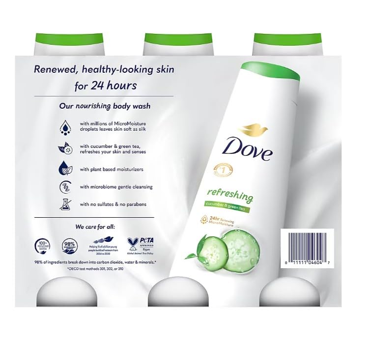 Dove Refreshing Cucumber & Green Tea Body Wash, 3 pk./23 oz.
