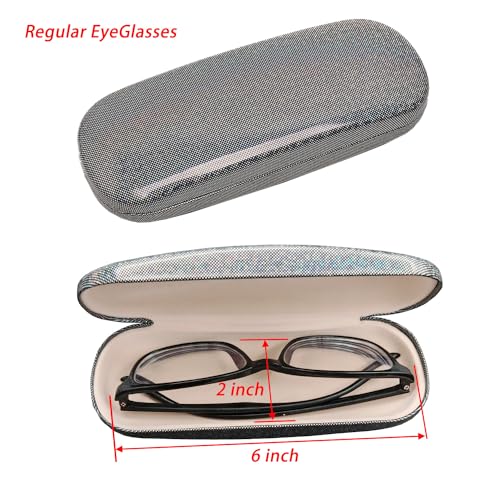 Image of ABAJI Eyeglasses Case Kids Students Reading Glasses Organizer Hard Shell Lint Lining Snap Close Men Women Boys Girls