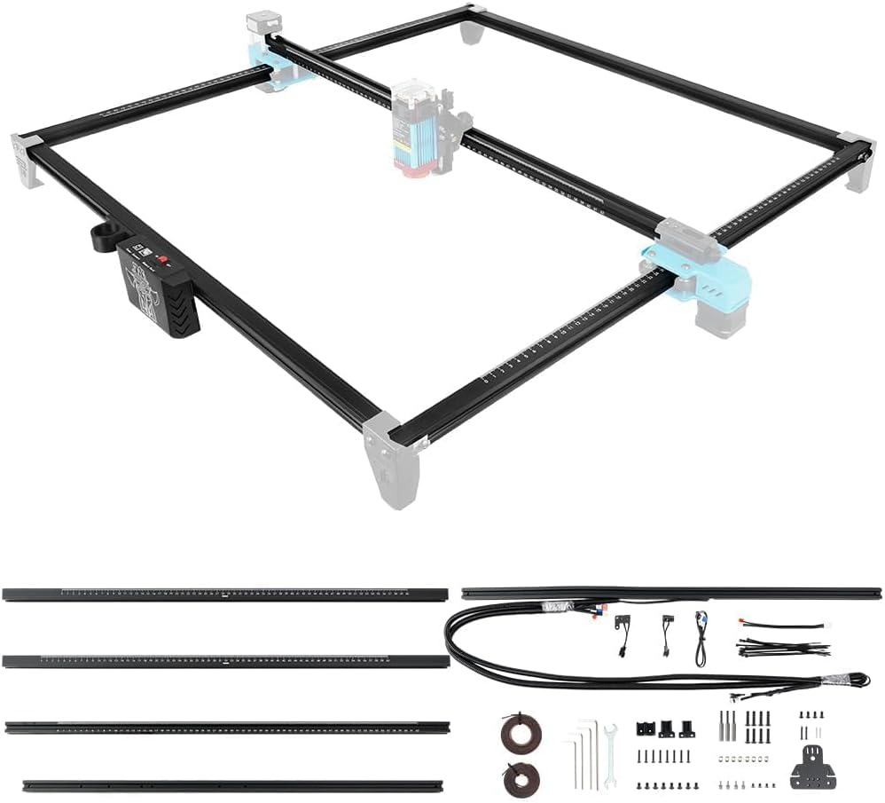 Extension Kit 600x600mm for Twotrees TTS-55 Pro TTS-10 Pro Laser Engraver Upgrades Engraving Area Expansion Kit Update Accessories (Black)