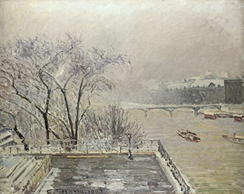 Lienzo de El Louvre de Pissarro de 60x90cm ideal para transformar tu salón este invierno