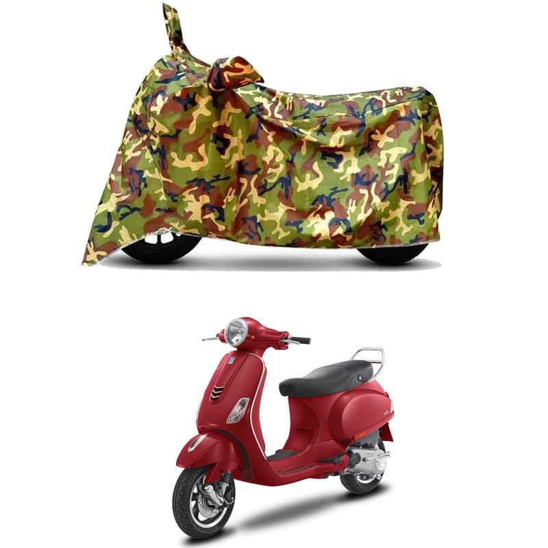 Image of Waterproof 100% PVC Coated Full Bike Scooty Two Wheeler Body Cover Compatible for Vespa SXL 125 /UV-Rays /Heat Protection /Birds Dropping /Scratchproof /Dust Proof /All Varient[6X6 Jungle Print]