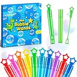 Baegzgx 32 PCS Mini Bubble Wands in 8 Colors, Children's Party, Birthday Party, New Year, Christmas, Valentine's Day, Carnival, Ideal Goodie Bag Filling, School Classroom Male and Female Awards
