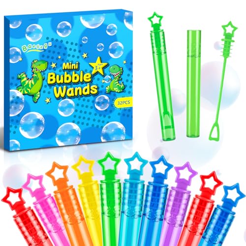 Baegzgx 32 PCS Mini Bubble Wands in 8 Colors